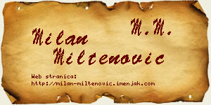Milan Miltenović vizit kartica